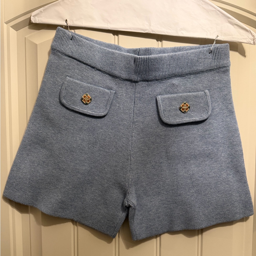 Nwot Gurls Size 12 Blue Abel & Lula Sweater Shorts. Button Embellished Pockets